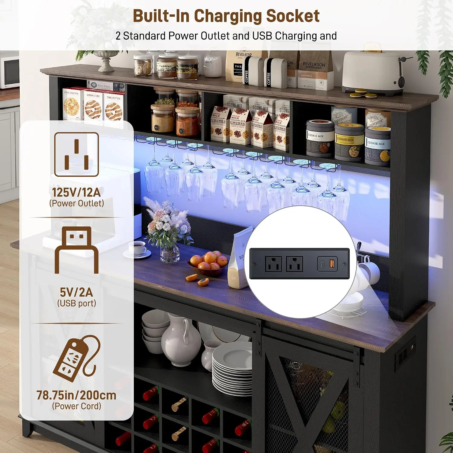 Farmhouse Coffee Bar Cabinet 5