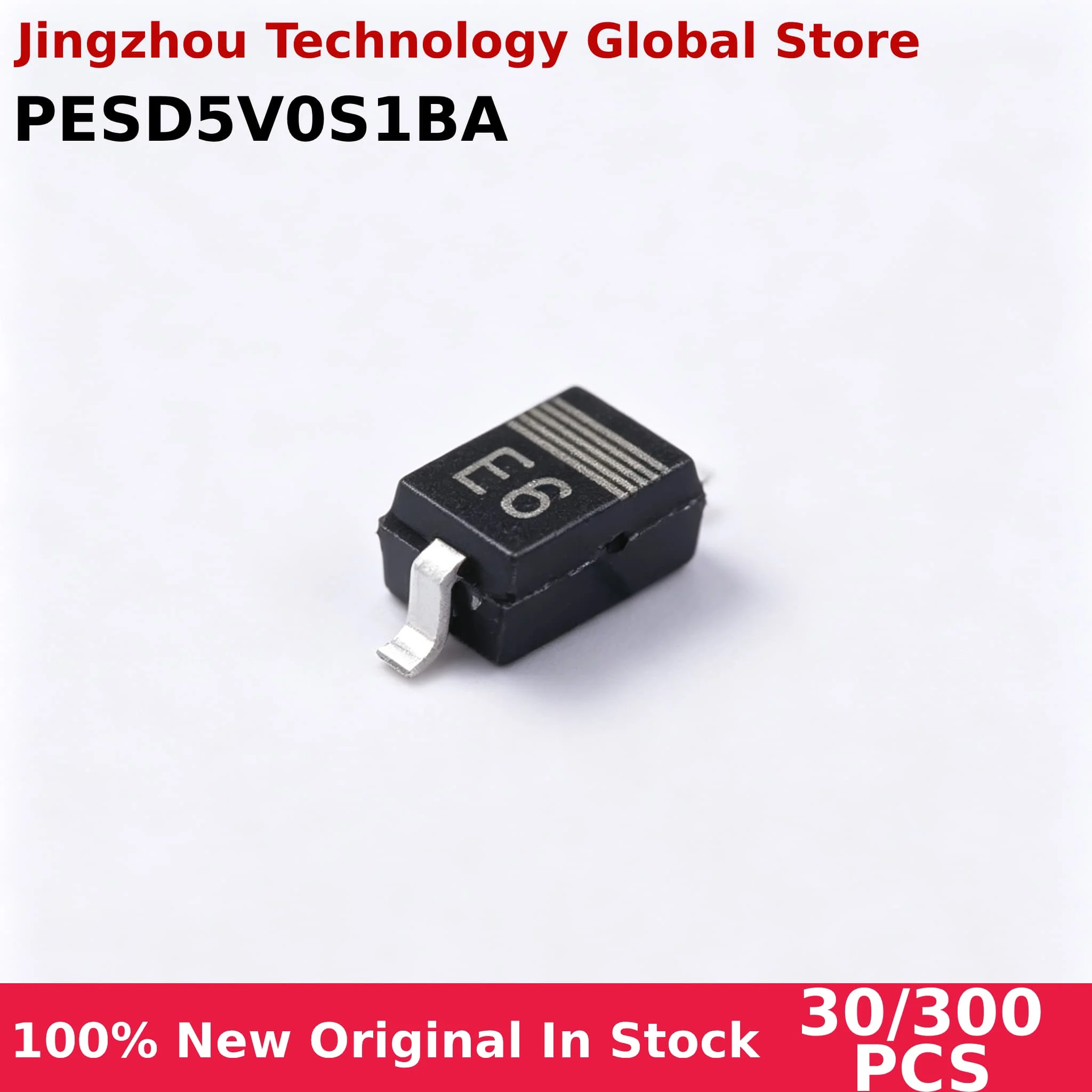 30/300PCS PESD5V0S1BA Silkscreen E6 SOD-323 0805 5.0V SMD ESD Diode 100% New Chip Wholesale