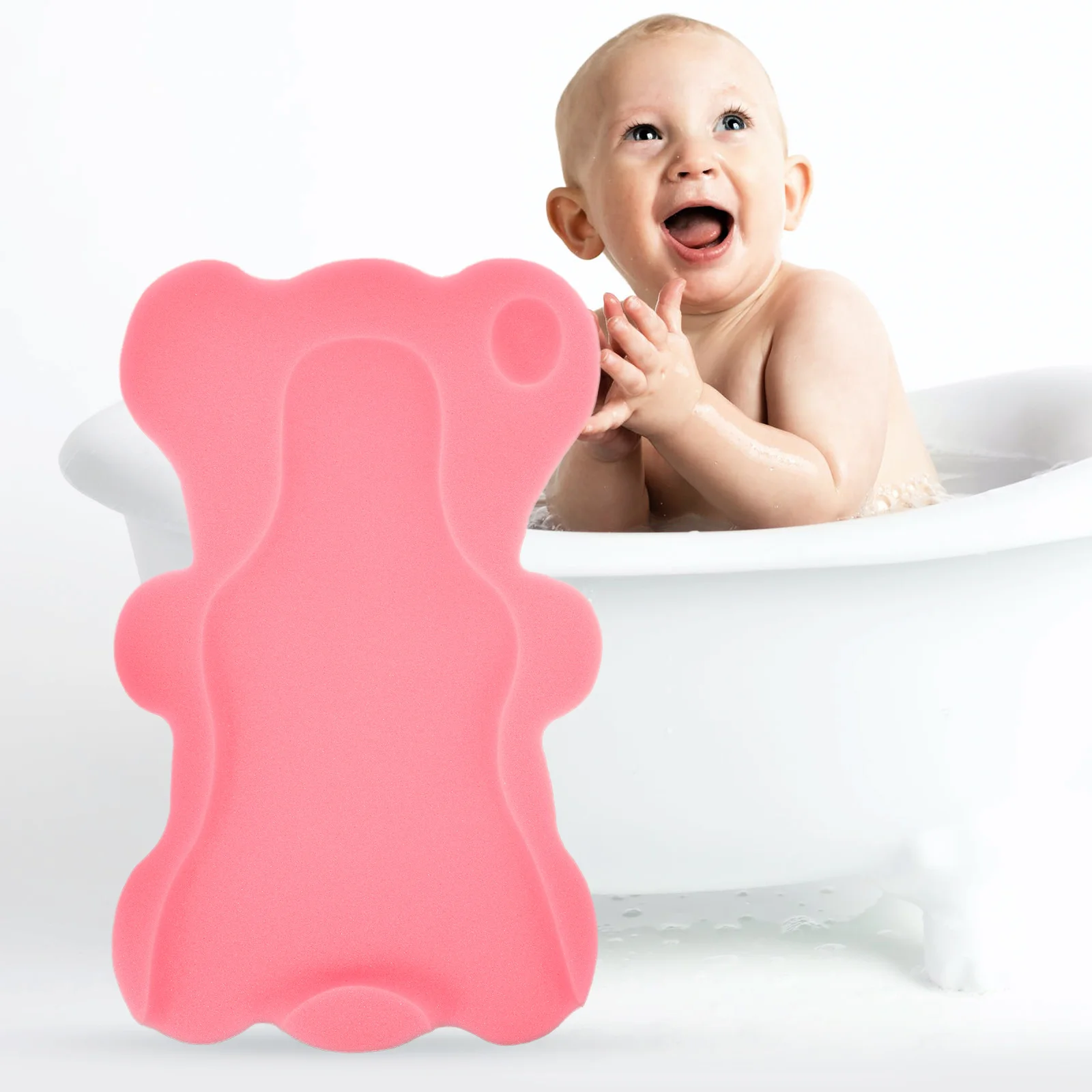 Newborn Anti-slip Bath Mat Baby Infant Sponge Cushion Cartoon PU Tub Bathing Essential Baby Bath Sponge Mat Toddler