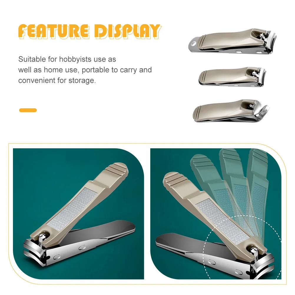

3Pcs Portable Stainless Steel Nail Trimmers Ergonomic Design Smooth Surface No Pulling Tugging for Natural Artificial Nails
