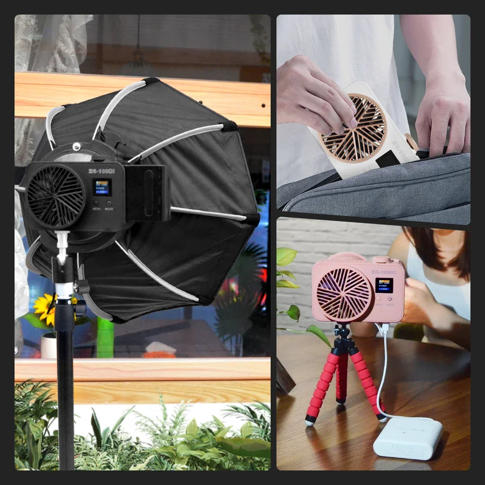 100w app VzonKit contenu extérieur bowen 16:Vidéo Lumière ZC-100 caméra vidéo cob lumière vidéo diffusion en direct TK lumière de remplissage