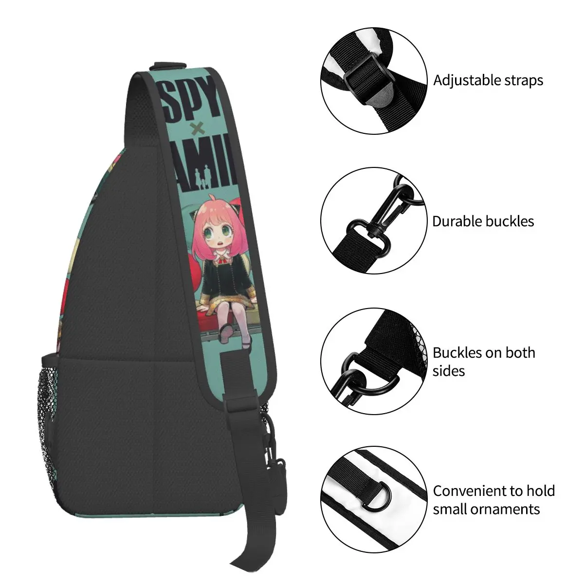 Spion x Familie Anime Anya Cross body Schulter taschen coole Brusttasche niedlichen kawaii Schulter rucksack Tages rucksack Wandern Reise Reisetasche