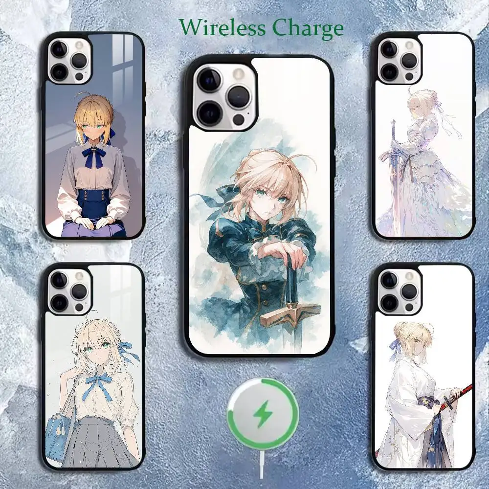 

King arthur S-Saber Phone Case For iPhone 11,12,13,14,15,16,17Plus,Pro,Max for Wireless Charging