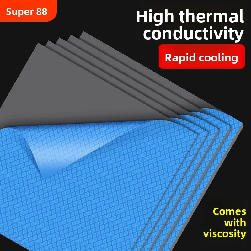 Thermal Tape 15.0 W/mK 100*100mm Thermal Paste Pad Conductivity CPU Heatsink Cooling Conductive Silicone Pad Thermal Pads