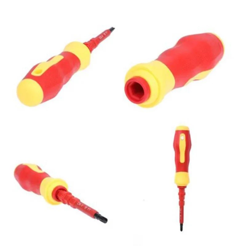 Electrician Repair Tools Kit 13pcs 1000V Changeable Insulated Screwdrivers Set with Magnetic Slotted Phillips Pozidriv Torx Bits