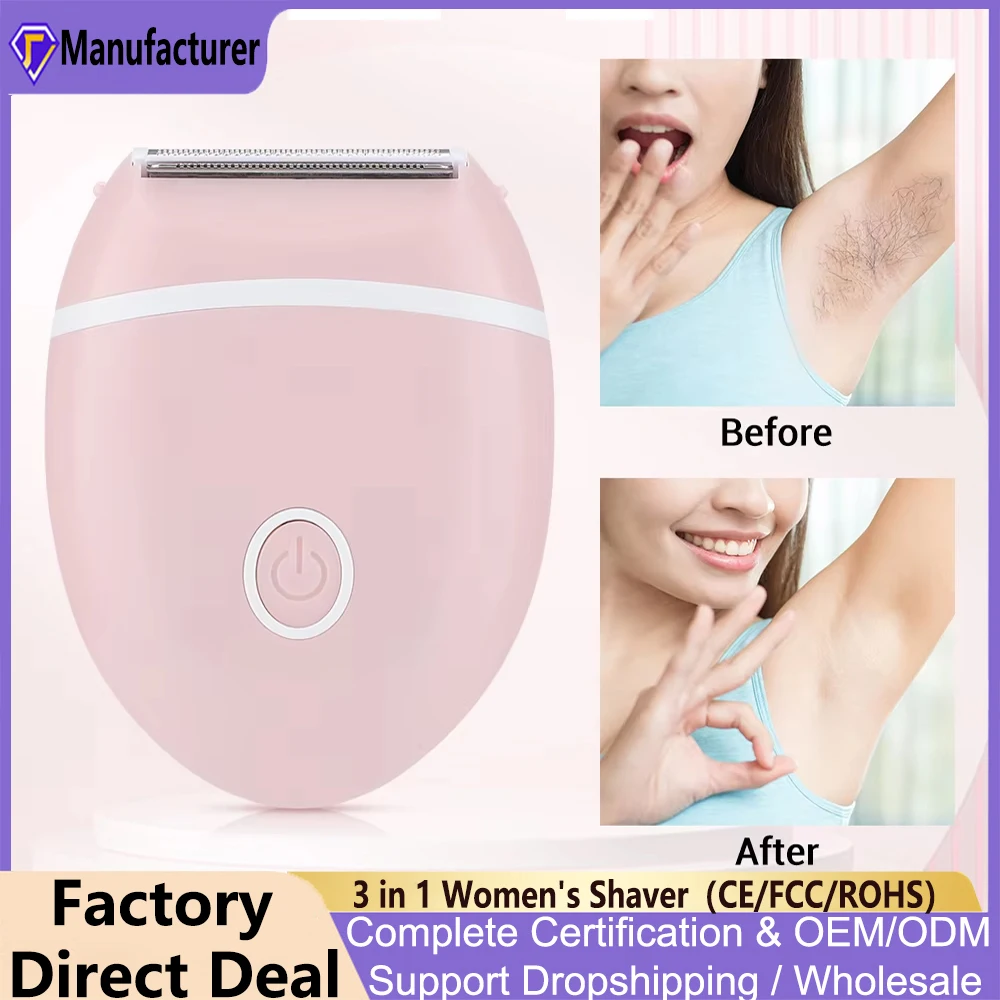 3 in 1 Women's Shaver Electric Mini Razor Whole Body Special Hair Removal Equipment Knife Armpit Intimate Area