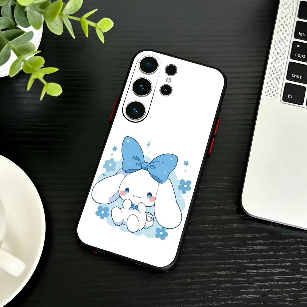 Cute Cartoon Y-Cinnamoroll-s Phone Case For Samsung S26,S25,S24,S23,S22,S21,S20,Ultra,Plus,FE Black Soft Cover