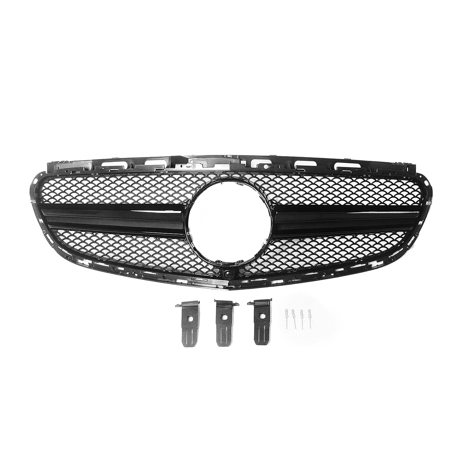 For Mercedes Benz E-Class W212 2014-2016 E200 E250 E300 E350 AMG Style Front Grille  Upper Bumper Hood Mesh