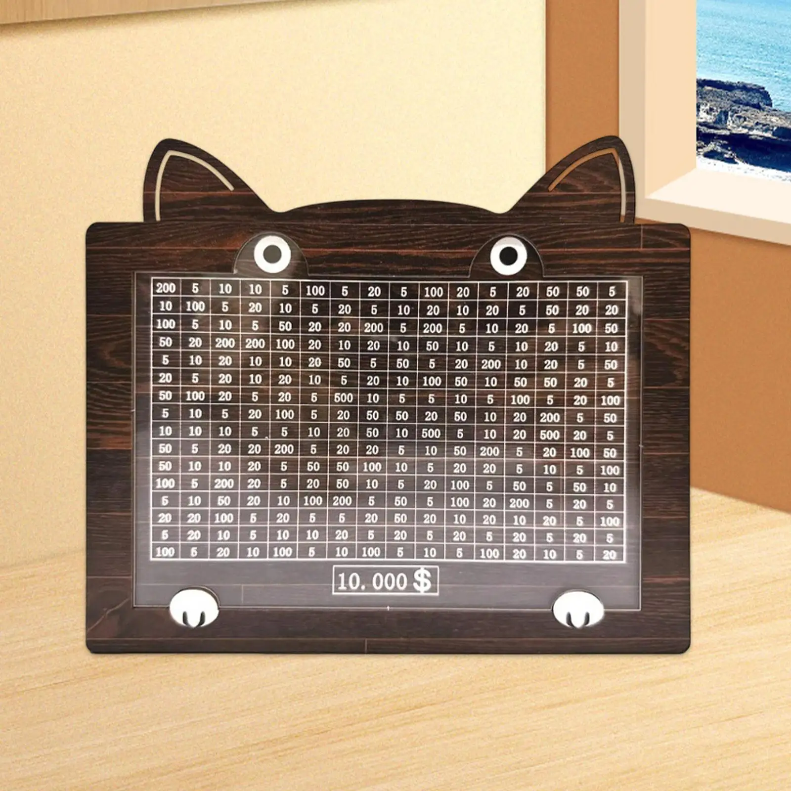 Wooden Savings Box Saving Challenge Box Detachable Desktop Space Saving Piggy Bank for Adults Dormitory Room