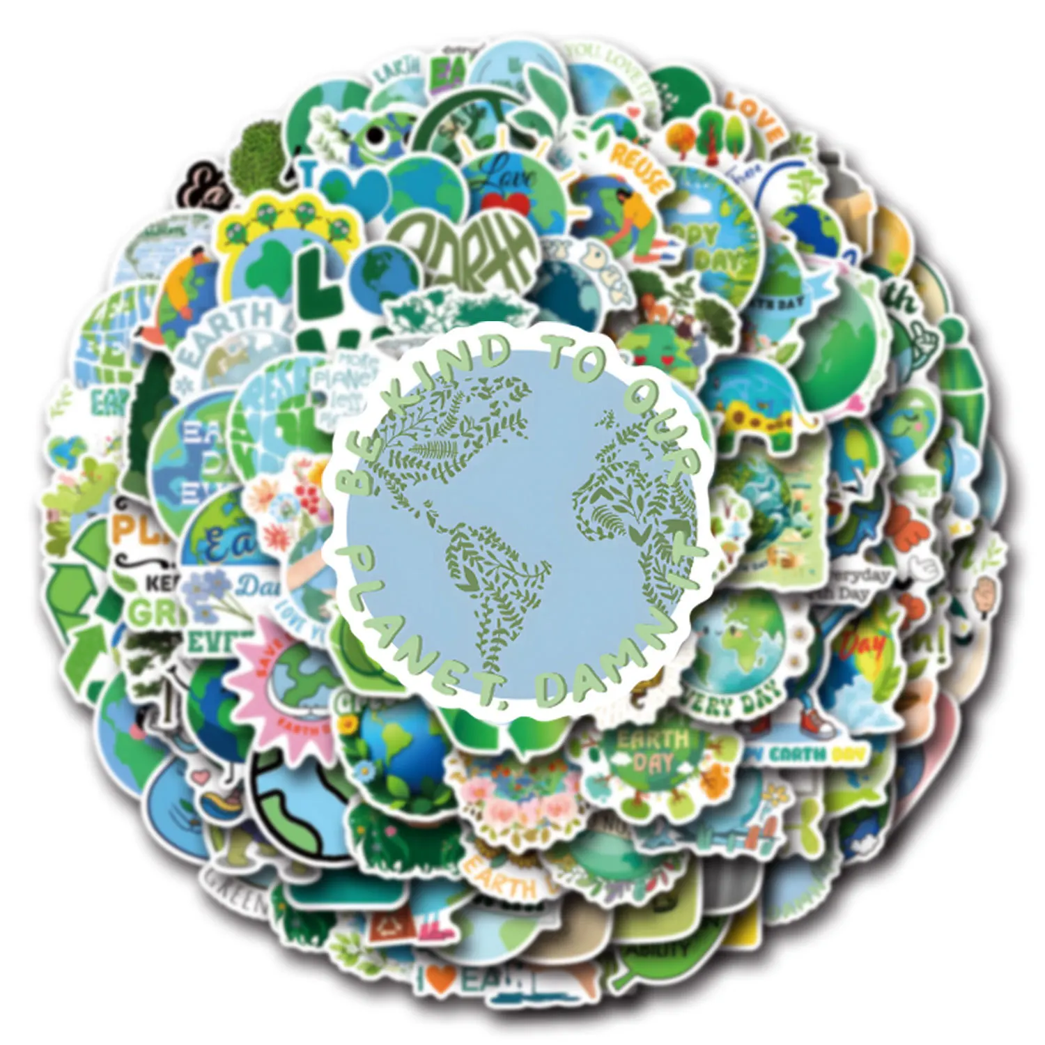 10/30/50/110PCS Earth Day Stickers Protect the Environment Cartoon Decals Laptop Guitar Car Bike Skateboard Waterproof Sticker