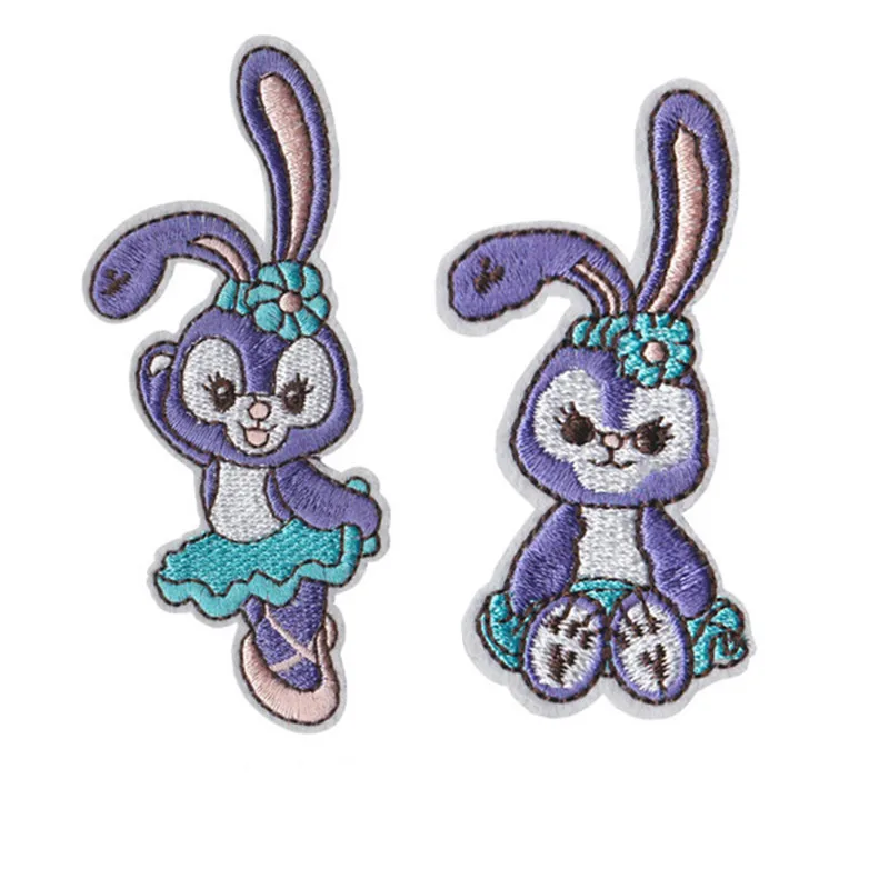 Japan Anime Duffy  StellaLou Embroidered Iron On Patch DIY  Rabbit bear Handmade Crochet Sew On Patch Clothes Appliques