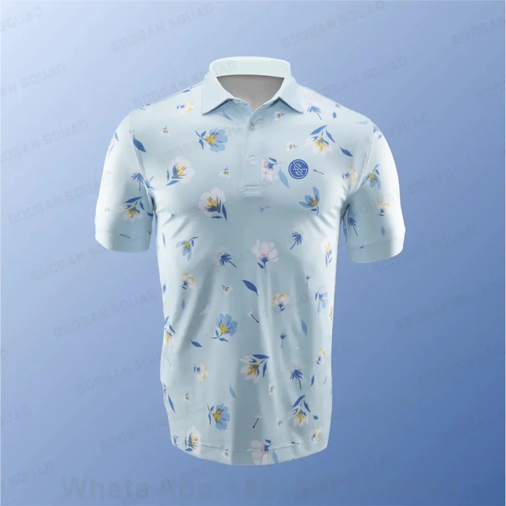 Men's Polo Shirt Quick Dry Short Sleeve Fishing Golf Tactical Shirts Turn-down Collar Army Work Clothing Casual Office T-Shirt