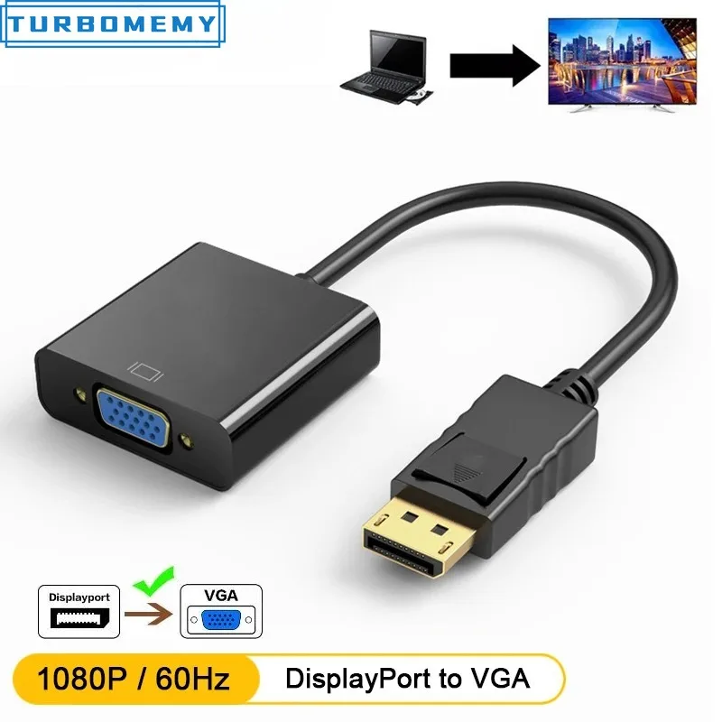 HD 1080P DP DisplayPort  to VGA Adapter Male to Female For PC TV Laptop Computer Projector Monitor Display Port to VGA Converter