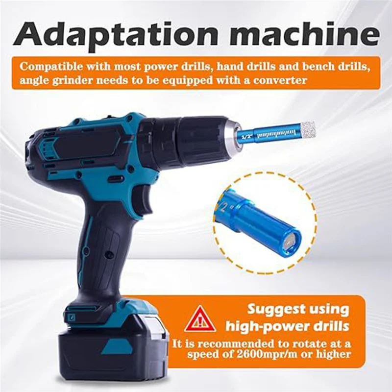 

BHTS-7 шт. Набор алмазных сверл, сверла для плитки, набор сверл для керамики, стекла, фарфора, мрамора, гранита, синего сухого алмазного сверла