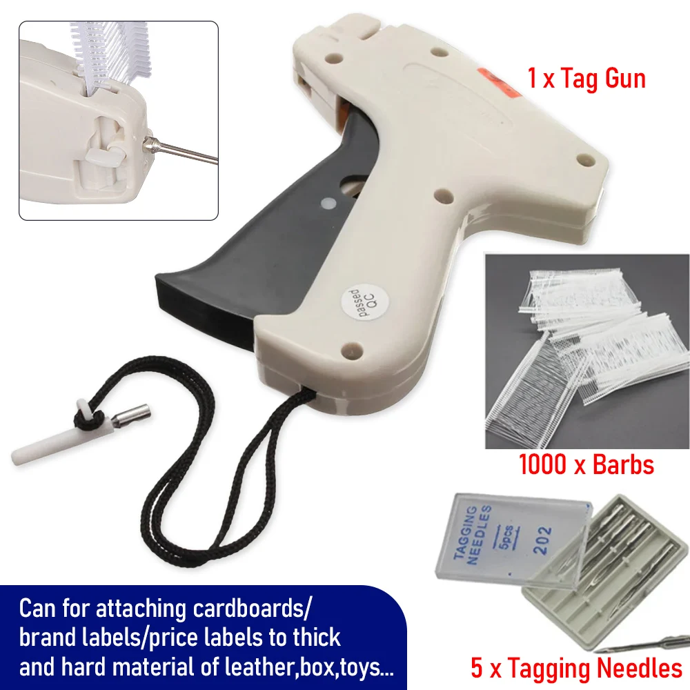 

1Set Tag Gun Clothes Garment Price Label Tag Gun +5 Steel Needles+1000 Barbs Marking DIY Apparel Labeller Machine Sewing Tool