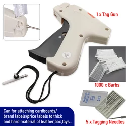 1Set Tag Gun Clothes Garment Price Label Tag Gun +5 Steel Needles+1000 Barbs Marking DIY Apparel Labeller Machine Sewing Tool