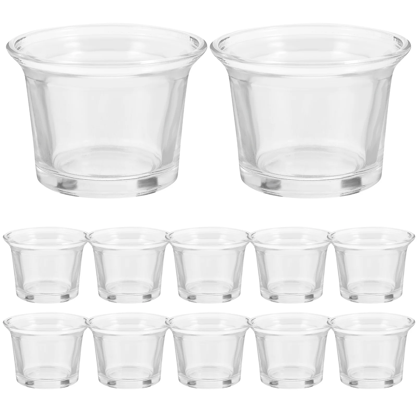 

12Pcs Glass Votive Holder Clear Cups Small Tealight Holder for Dining Table Wedding Festival
