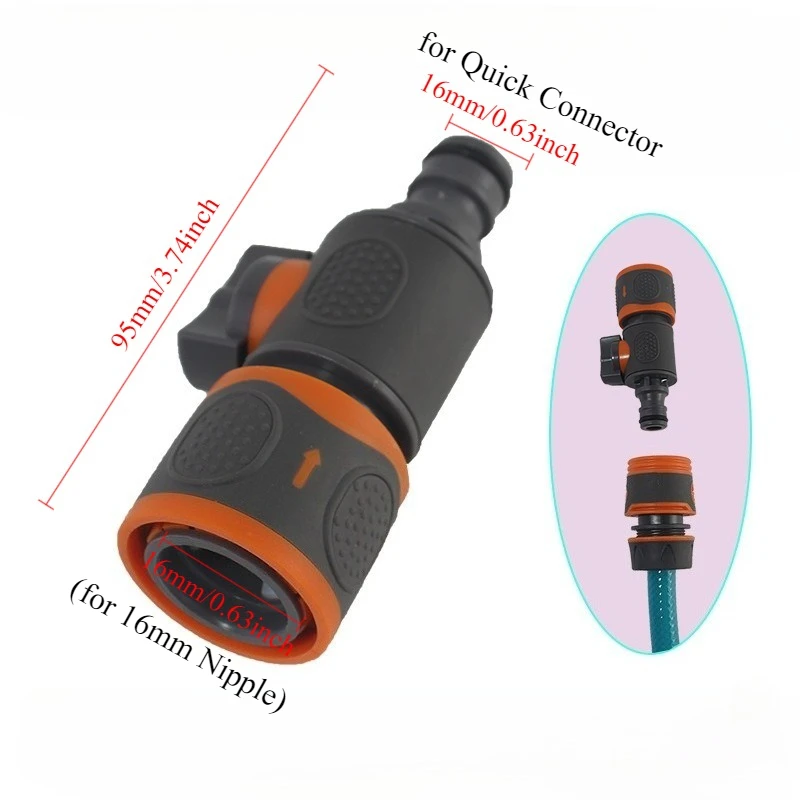 1-30Pcs Garden Hose Quick Connector 16mm Garden Hose Water Adapter with Shut-Off Valve Irrigation Tube Repair Joints