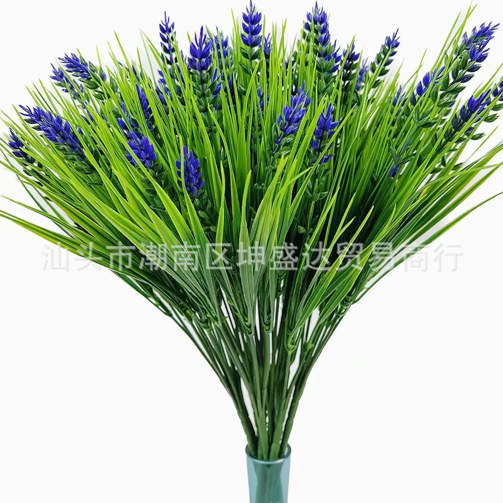 Artificial flowers Lavender vase Bonsai shrub imitation plant fake flower bouquet Garden bookstore Wedding shop Home decor