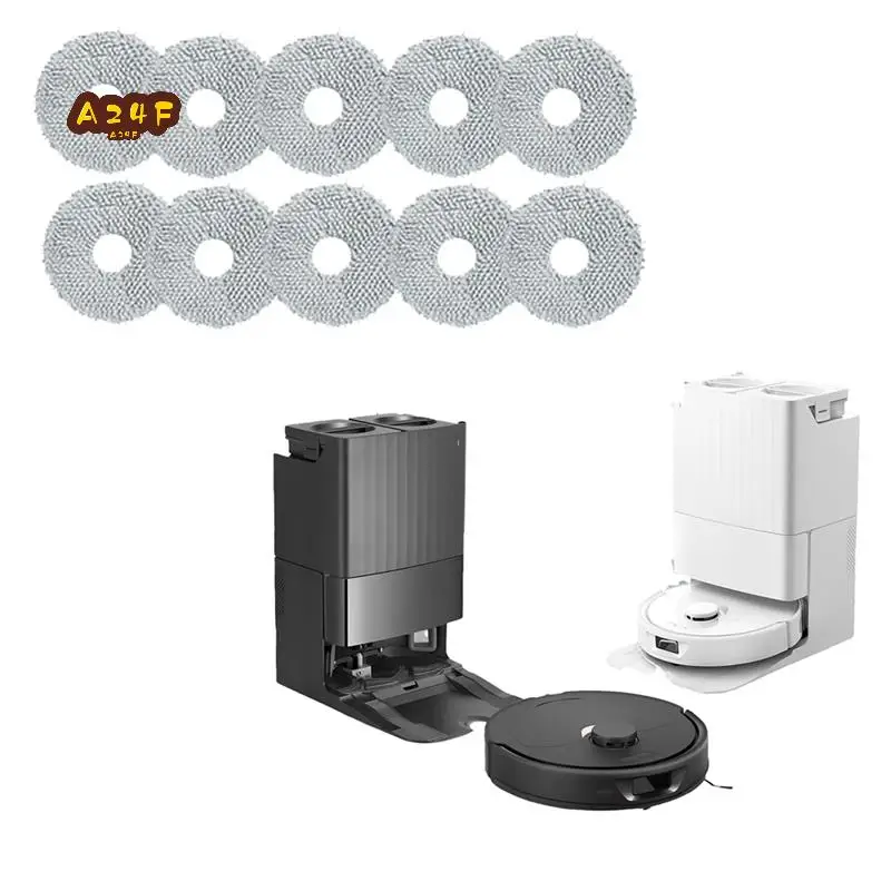 

A24F-10Pcs Roborock P10 Q Revo Series Mop Replacement Pad Reusable Mop Pads For Roborock P10 Hard Floor Cleaning Kit