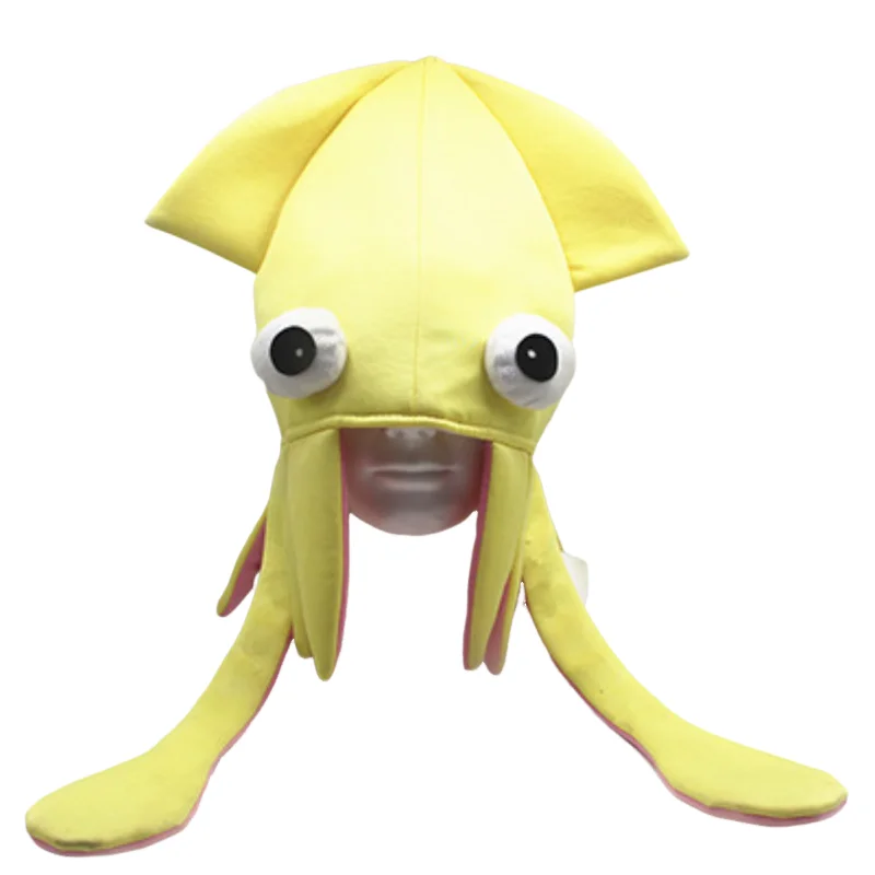 Four Colours Velvet Squid Hat Fun Sea Animal Party Octopus Hat Halloween Child AdultParty Dress Up Headwear Props Decoration