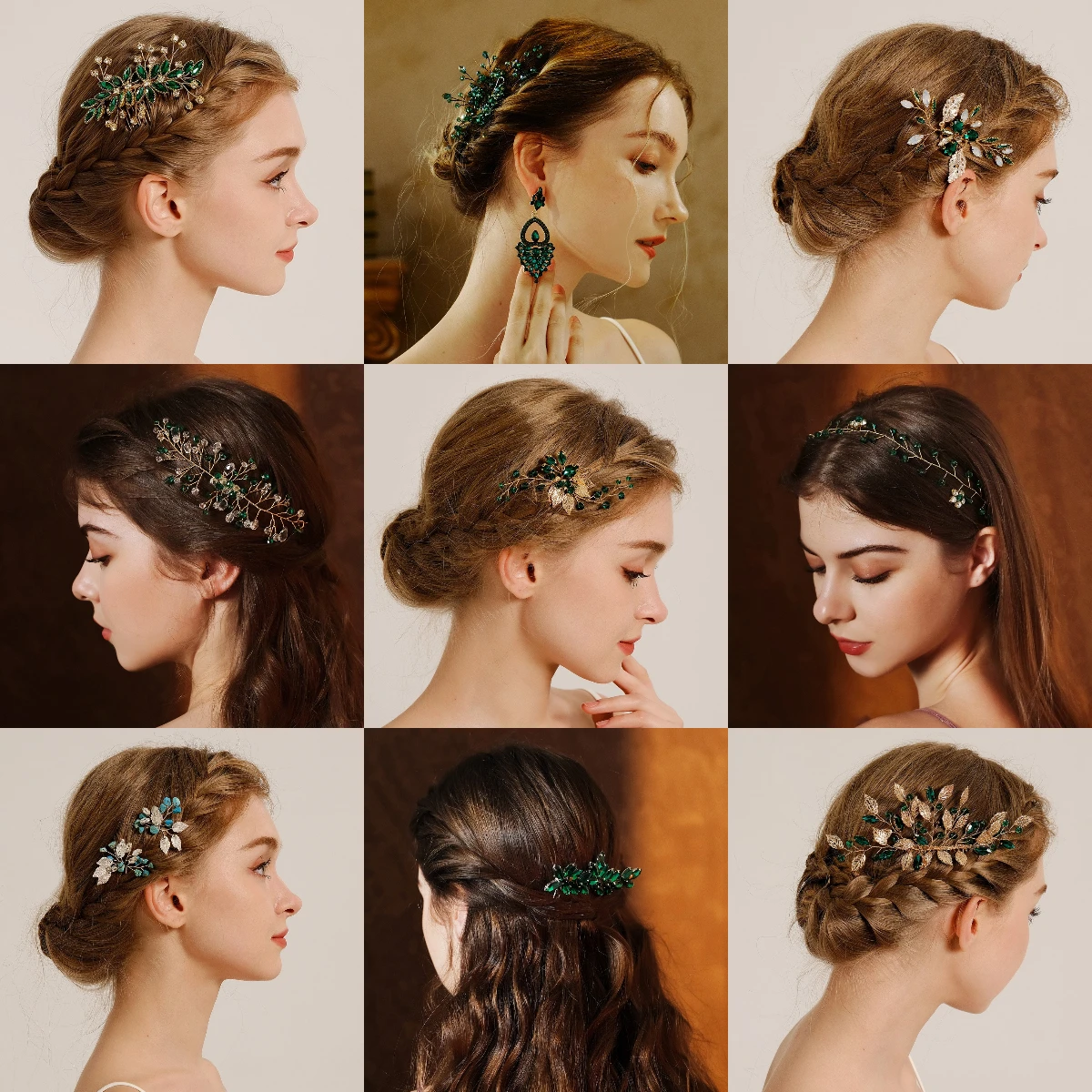 

Роскошные зеленые кристаллы из бисера, свадебные гребни для волос, головной убор, лезвие из сплава, заколка, аксессуары для волос, ювелирные изделия в подарок