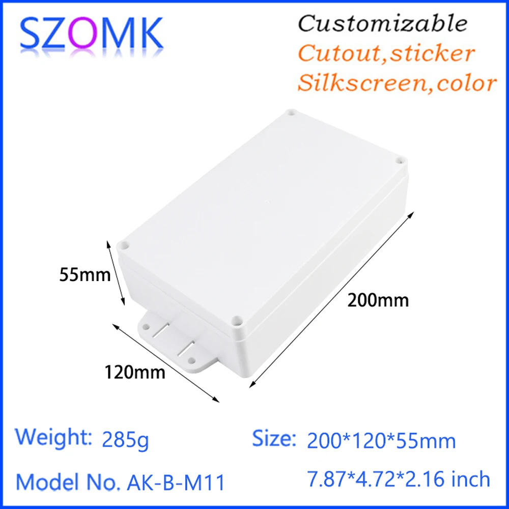 

200*120*55mm Small Wall Mount Waterproof Case Outdoor Electronic Szmok Plastic Enclosure Manufacturing Of Enclosures