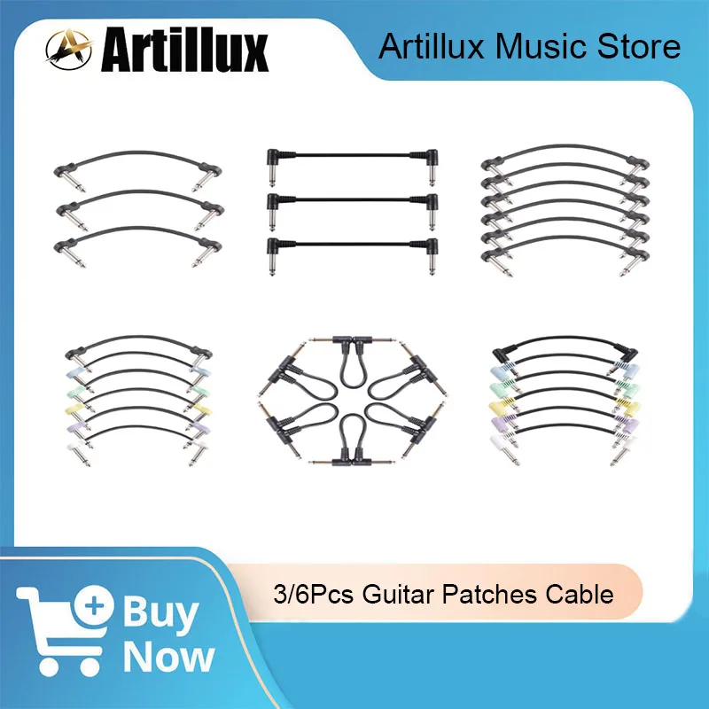 

3/6Pcs Electric Guitar Patches Cables Guitar Pedal Instrument Cable Connector Effects Pedal Cable Enduring