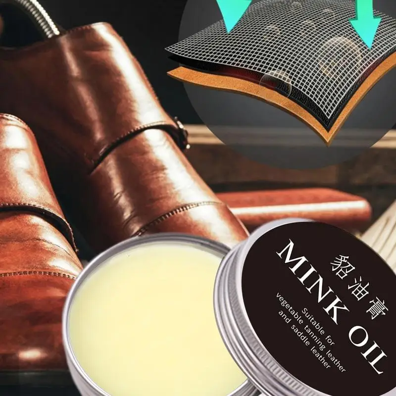 Leather Cleaning Cream Mink Oil Leather Conditioner Waterproof Leather Boot Conditioner Saddle Oil Leather Care Softener