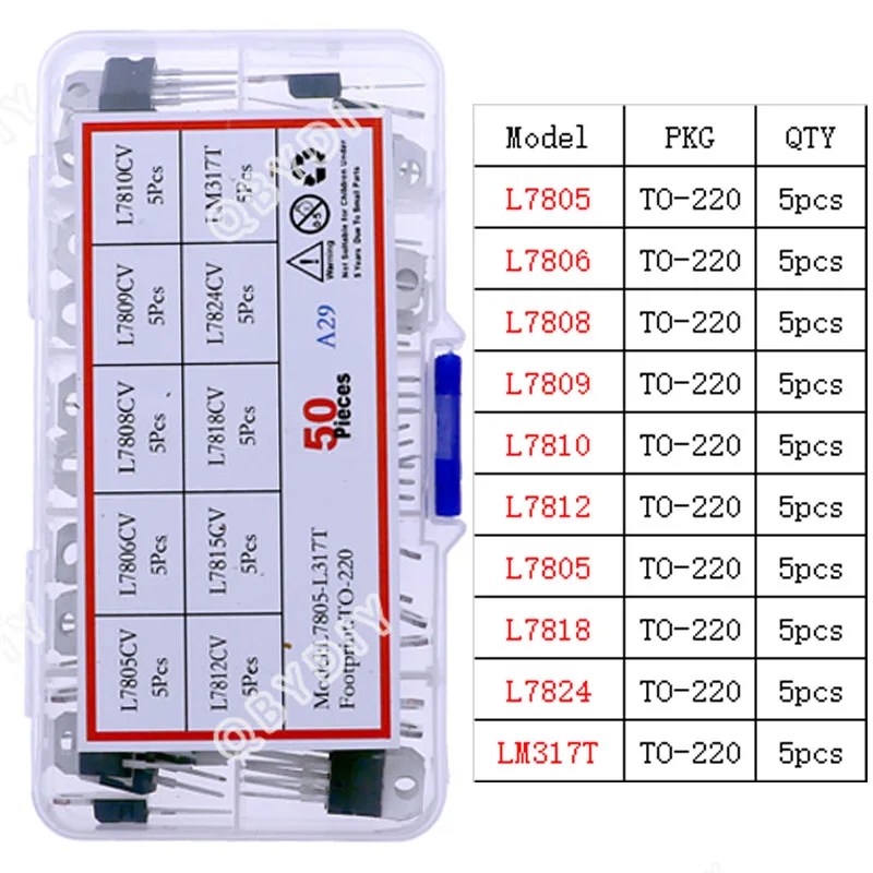 Imagem -06 - Mosfet Triode Tiristor Pnp Npn Transistor Variedade Kit Box To-92 To-92l To126 To220 Series