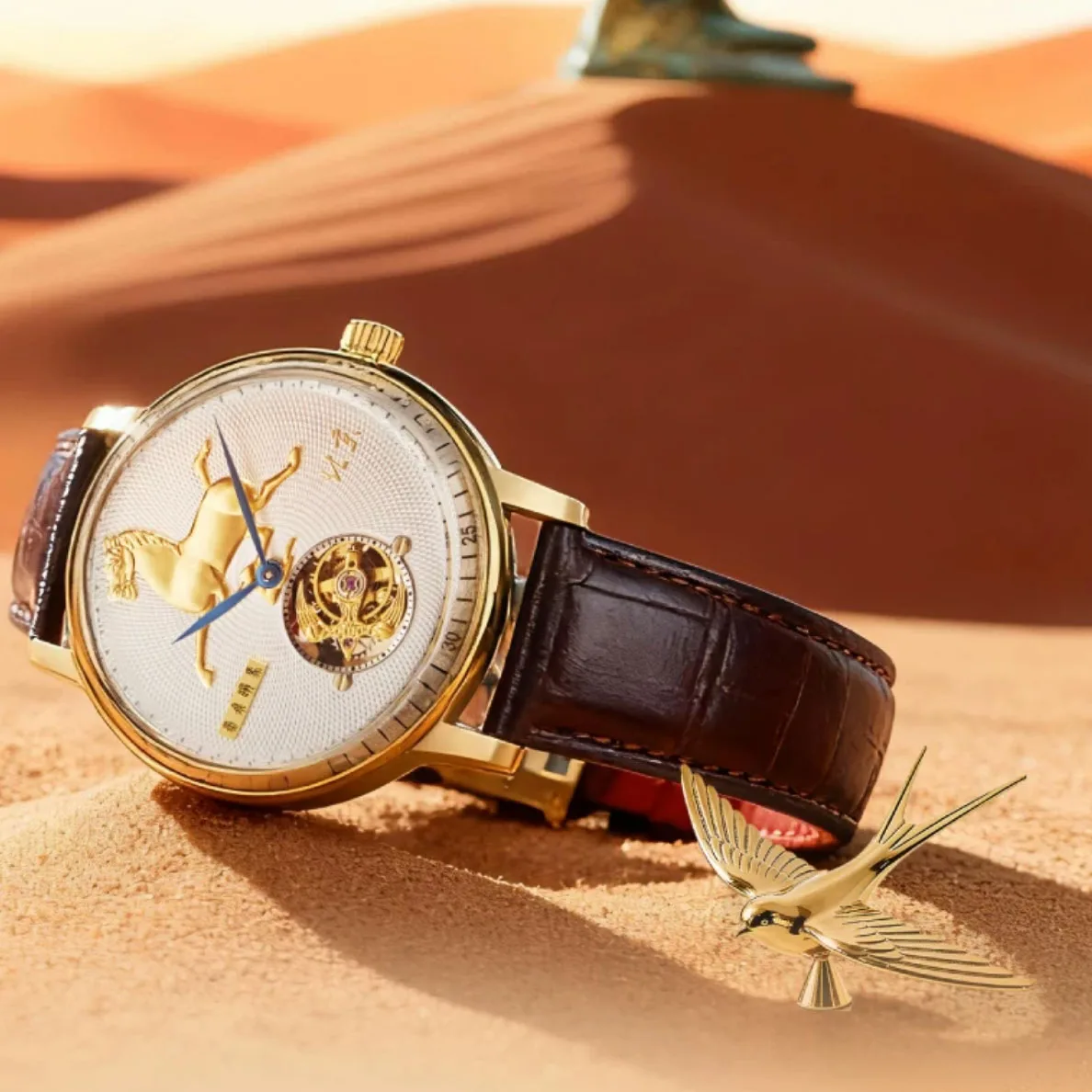 Beijing Watch stainless steel watch men watches high quality man watches Beijing Flying Horse of Gansu Tourbillon Watch 43mm