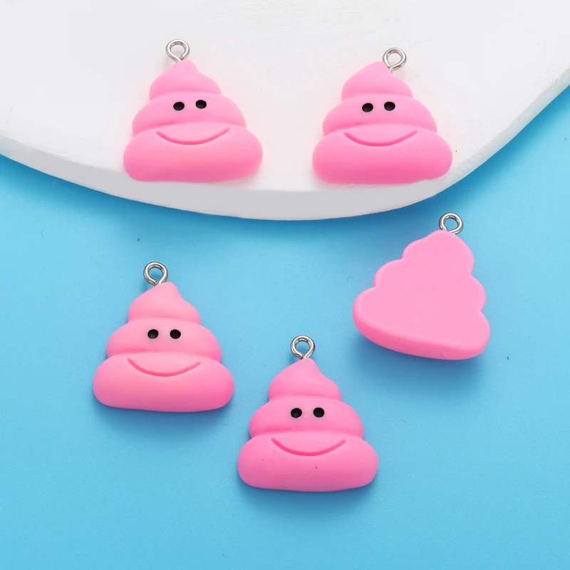 5pcs Sweet 6 colors Resin Pet Shit Poop Charms for Earring Necklace Pendants DIY Craft Jewelry Making Accessories 22*25mm W353