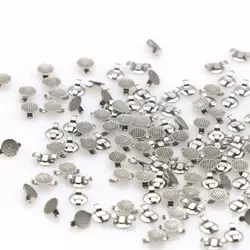 100 Pcs Dental Orthodontic Bondable Lingual Cleat Buttons Double Wing Round Mesh