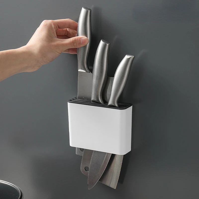 Kitchen Knife Holder Wall Mounted Multifunctional Home Cutlery Wall Mounted Small Chef Knives Storage Stand Cutlery Organizer