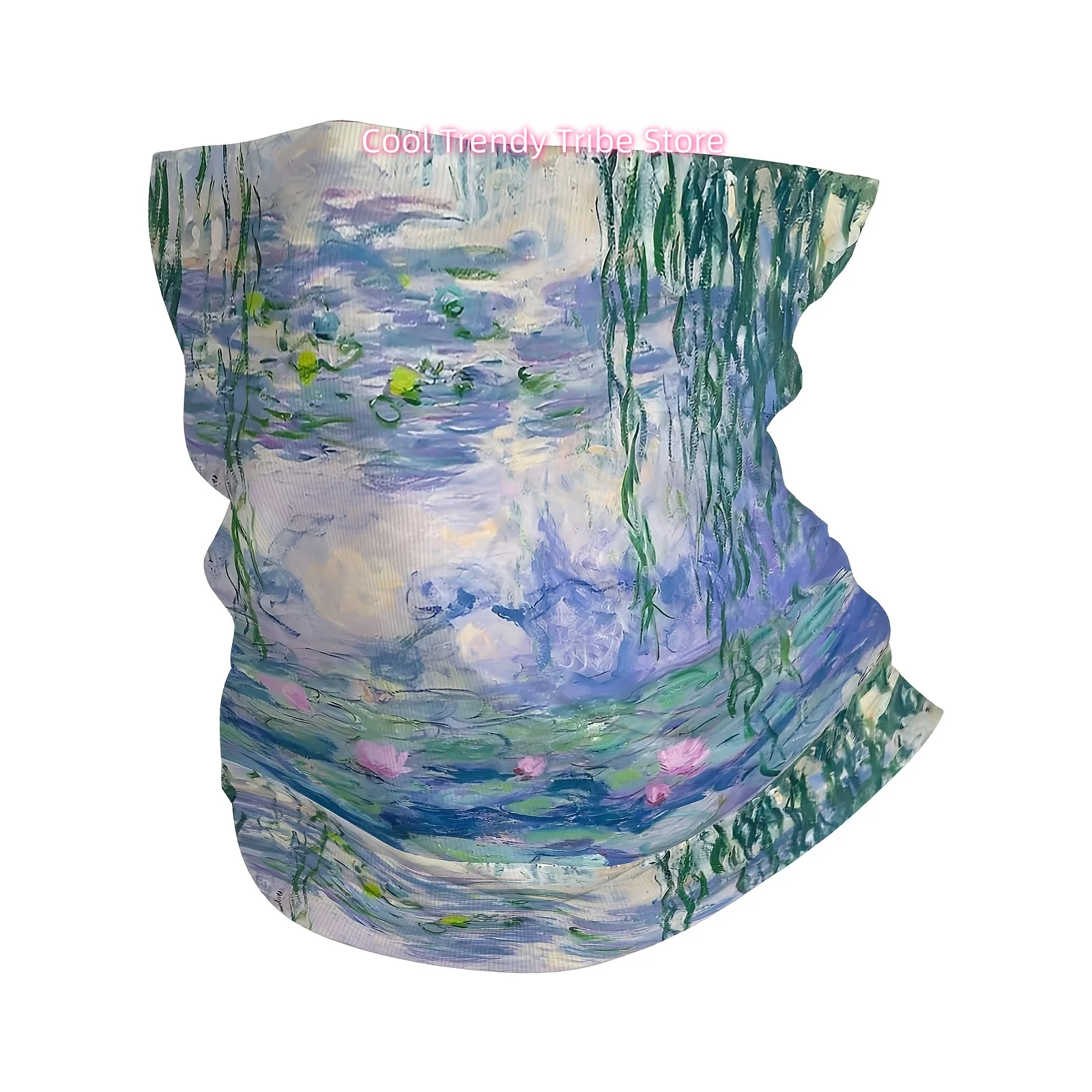 Water Lilies, Monet Paintings, Impressionist Art Print Scarf, Multi-Functional Mask And Neck Mask, Suitable for Outdoor And Unis