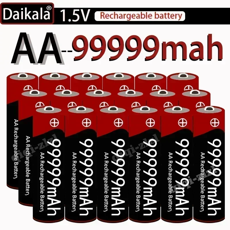 New AA Battery 99999 MAh 1.5V Rechargeable Battery AA for Flashlights, Toys, Mice, Microphones, Etc.