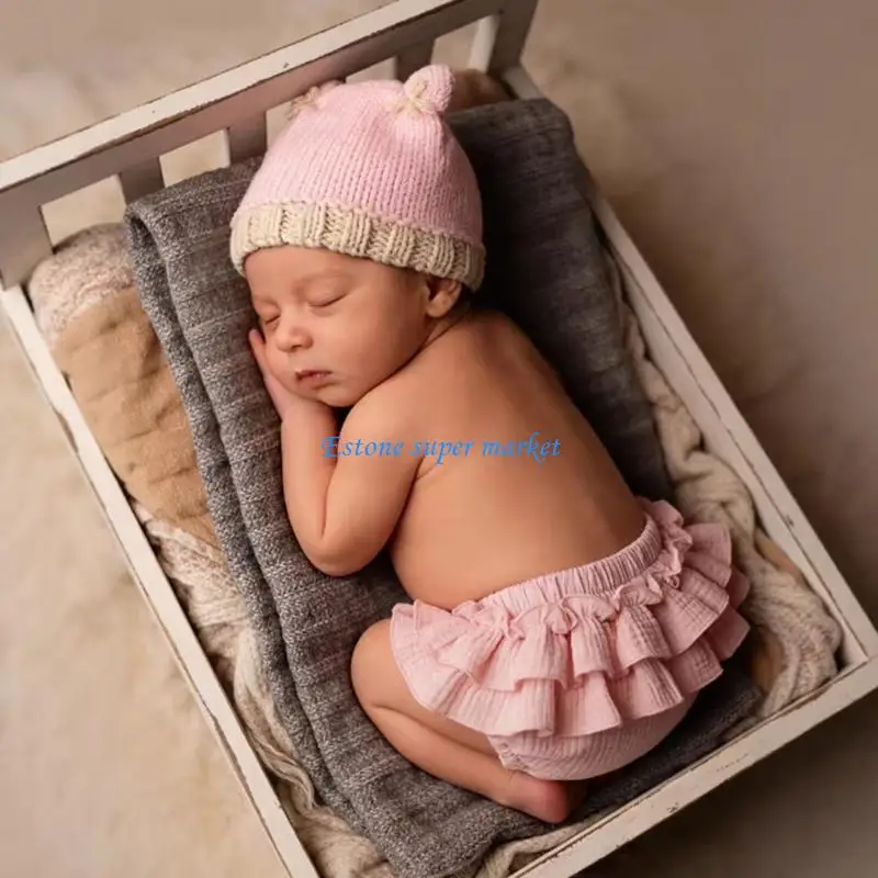090B Infant Photoshoot Costume with Ruffle Romper & Cap for Little Girls Gift