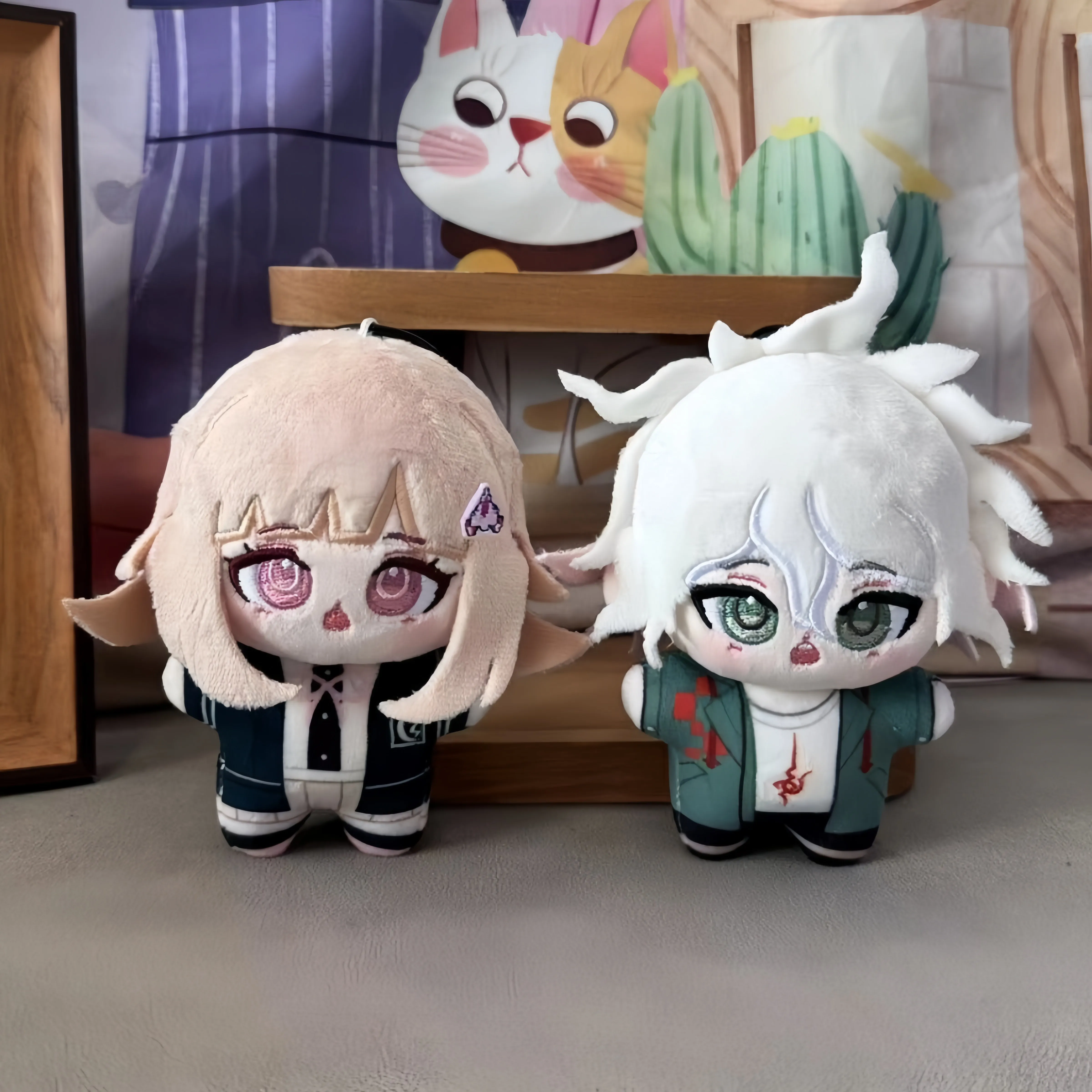 Anime estrela do mar boneca de pelúcia brinquedo 10cm danganronpa personagens oma kokichi komaeda nagito nanami chiaki dos desenhos animados mochila chaveiro