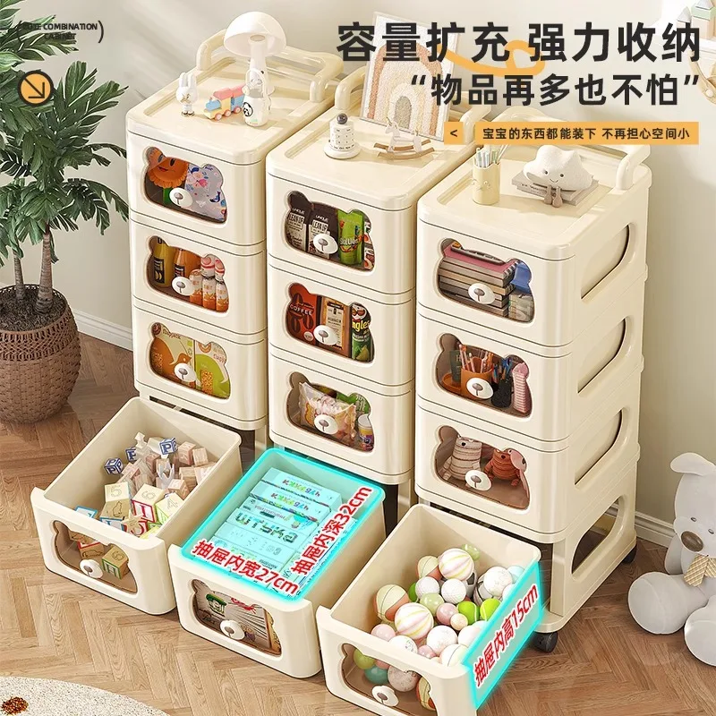 AOLIVIYA Home Storage Locker Children's Clothes Storage Box Bedside Table Storage Cabinet Drawer Type Toy Snack Cabinet