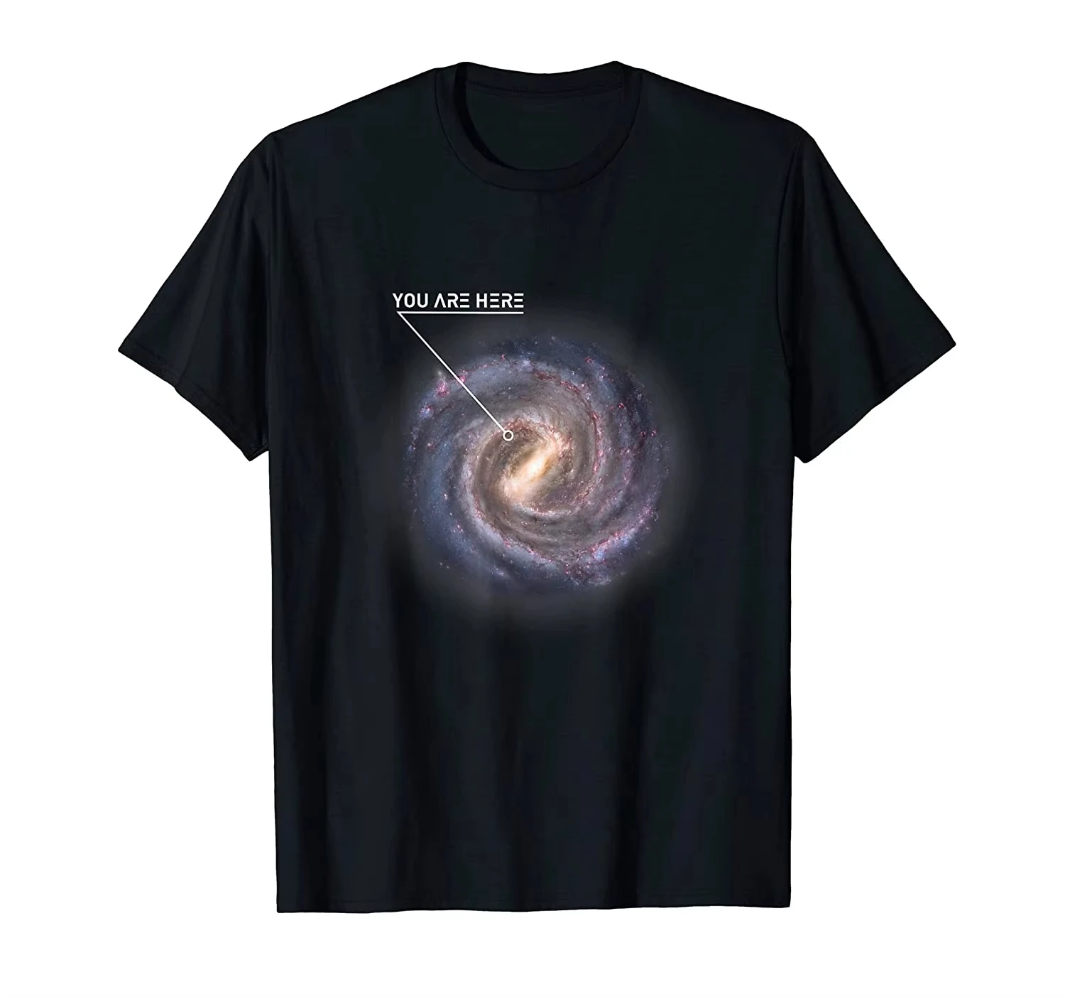 Woman Clothing Funny You Are Here Galaxy Astronomy Milky Way Space T-Shirt Men Clothing Graphic T Shirts Streetwear Harajuku