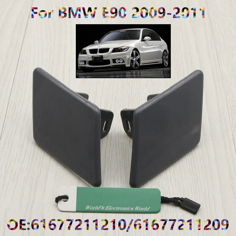 Right Left Side Headlight Washer Cover Cap For BMW 3 Series E90 2009-2011 2010