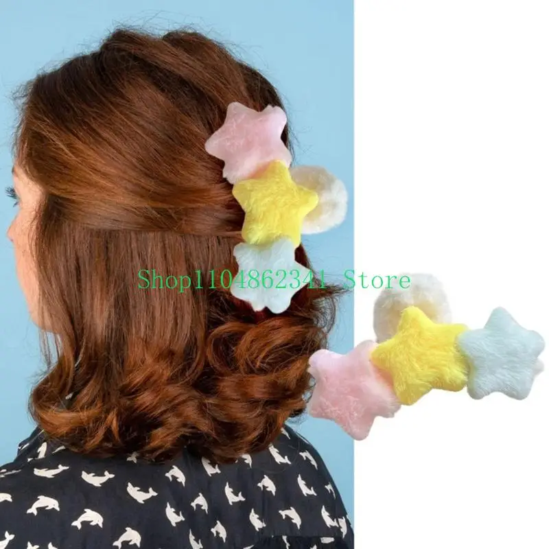 

652F Big Claw Clip Plush Hair Claw Clip Hair Banana Barrettes Women Hair Decors