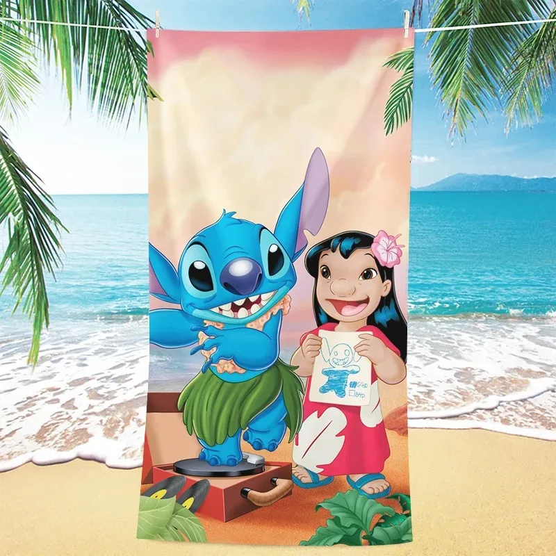 Disney Stitch Beach Towel Cute, Bathroom Decoration Towel Bath Towel, Travel Swimming, Teen Girl Boy Gift, Cute Anime Characters