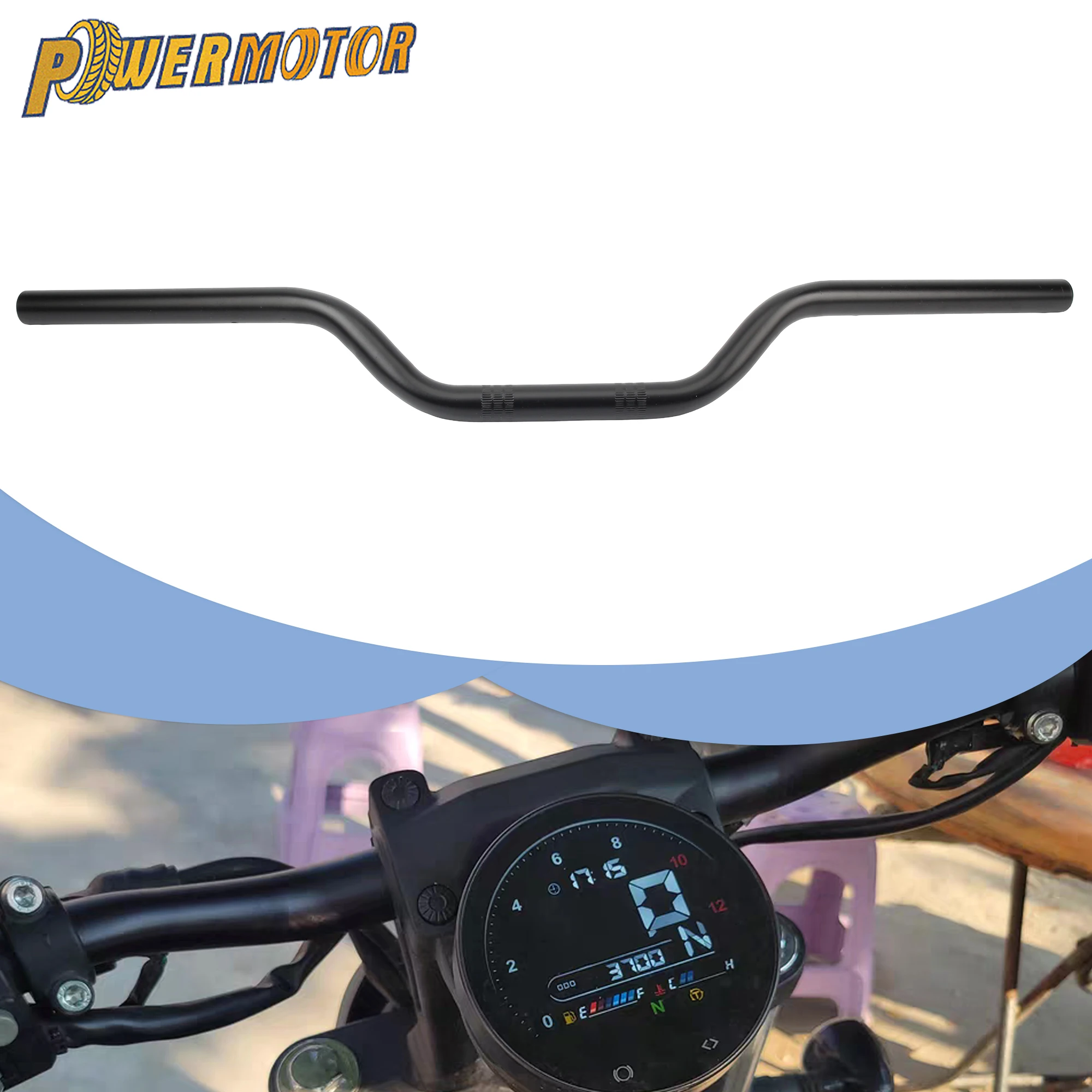 

22MM 25MM Motorcycle Handlebar Steering Wheel Black Chrome Cafe Racer Tracker Old School For Harley Honda Yamaha Suzuki Custom