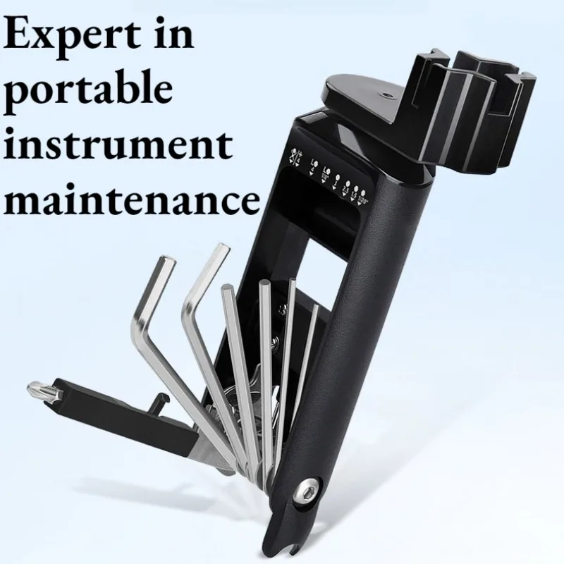 Metal Guitar String Winder Versatile Reinforced Stable Labor-saving Foldable Guitar Peg Winder Musical Instrument Accessories