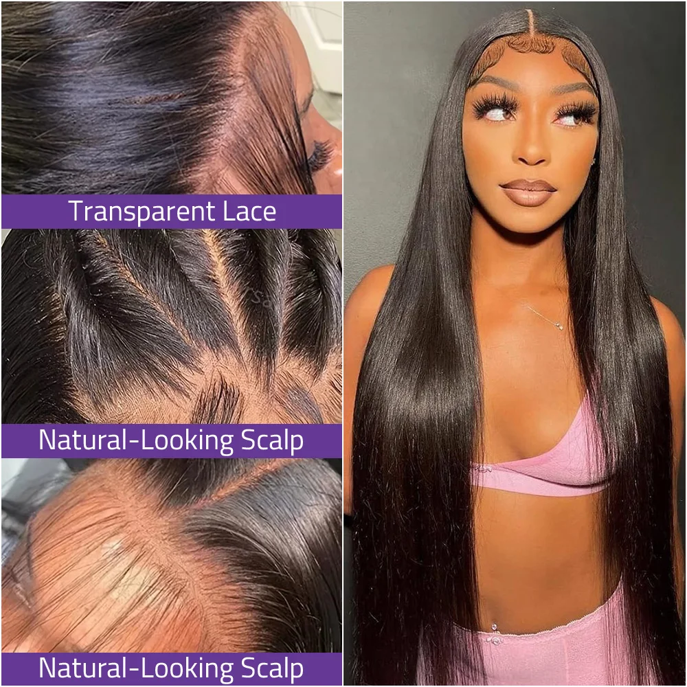 13X6 HD الدانتيل شعر مستعار أمامي 40 بوصة مستقيم 100% باروكة من شعر طبيعي 5x5 غلويليس الدانتيل شعر مستعار برازيلي للنساء يمكن مصبوغ أي لون