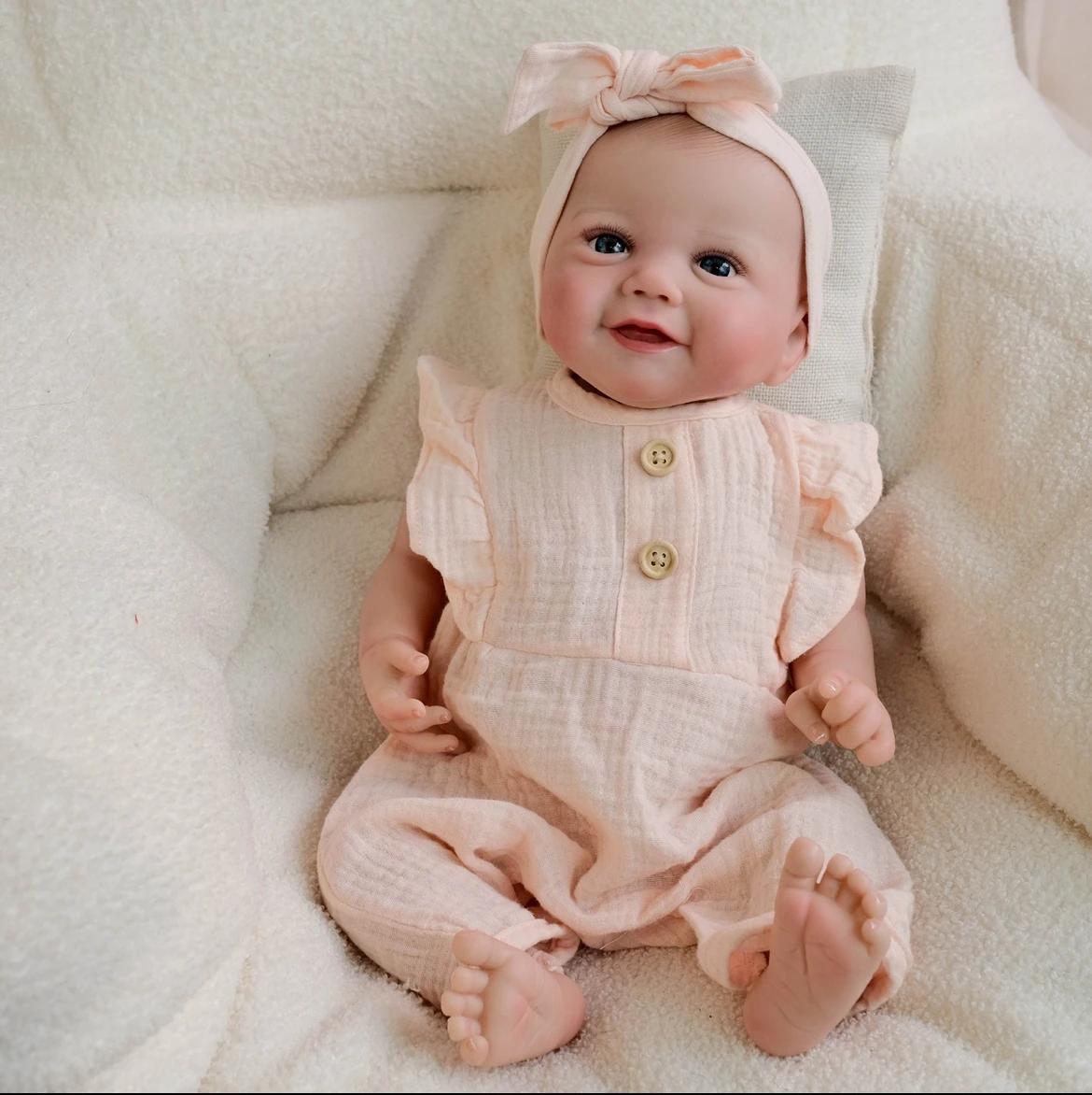 ตุ๊กตาเด็กทารกเหมือนจริง ขนาด 48 ซม. - ผิวไวนิลนุ่ม วาดเส้นเลือดด้วยมือ พร้อมจุกนมแม่แบบแม่เหล็ก - ของสะสมทารกแรกเกิดที่เหมือนจริง