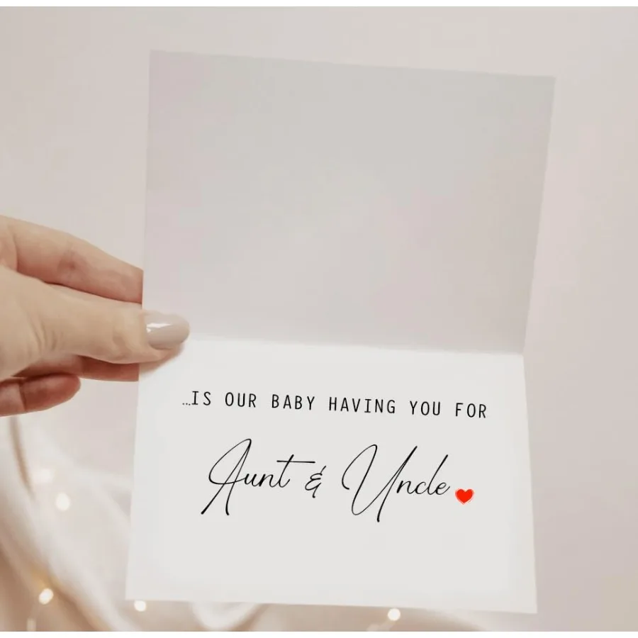 การ์ดประกาศตั้งครรภ์ พี่น้อง ขนาด 5 x 7 นิ้ว กระดาษแข็งเนื้อเรียบ ด้านในเป็นกระดาษเปล่า พร้อมซอง
