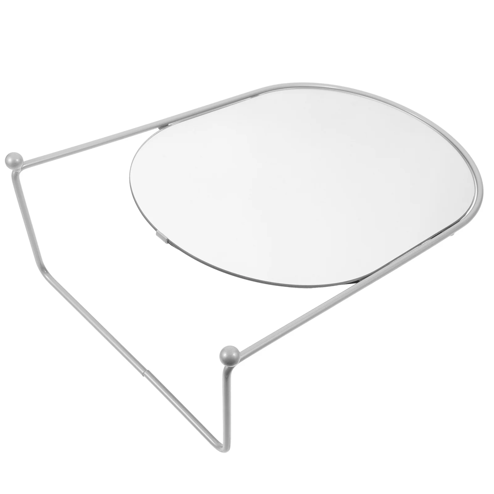 

13 Inch Hd Oval Vanity Mirror Metal Frame Silver Table Mirror Stand Bedroom Makeup Dressing Dressing Table Stand