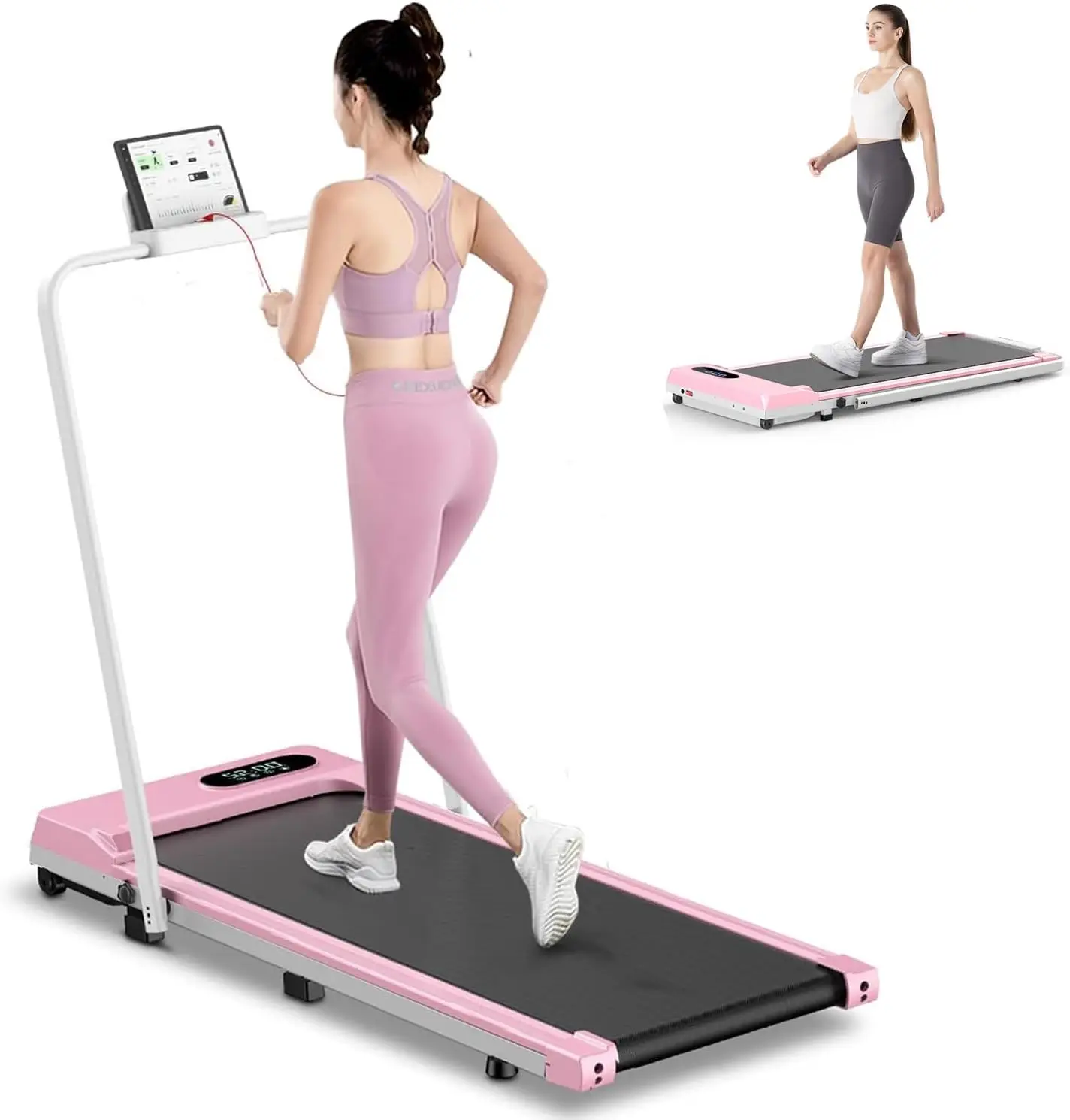 Folding Treadmill, 2.5HP Walking Pad Motorized Electric Under Desk Treadmills for Home with LED Display & Remote, Adjustable